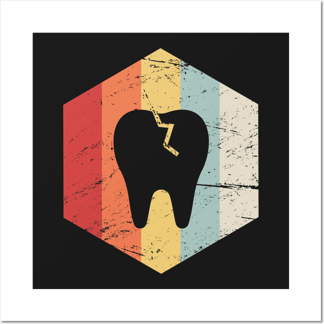 Cracked Tooth – Retro 70s Dentist Icon Wall Art by MeatMan